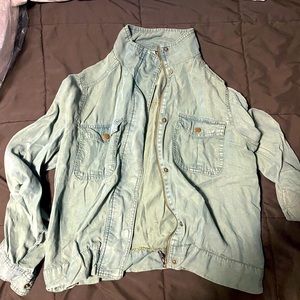 Army green crop jacket